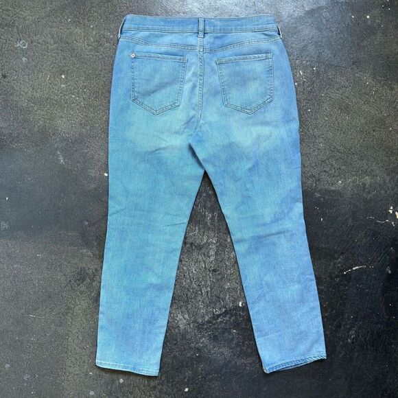 Old Navy Blue Light Wash Mid Rise Straight Women’s Jeans 8 Regular Used - Picture 1 of 12